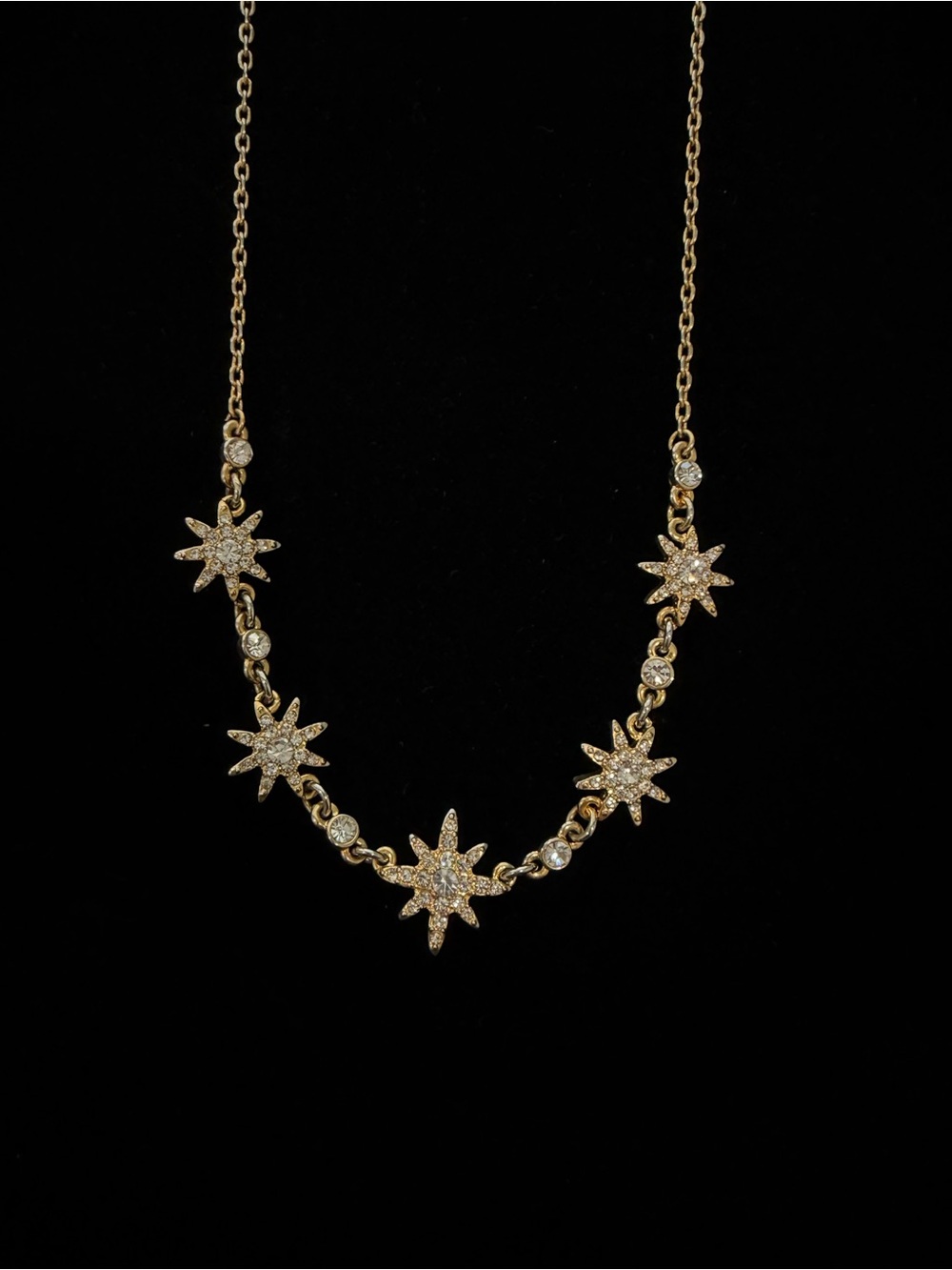Jessica Simpson Gold Starburst Crystal Necklace